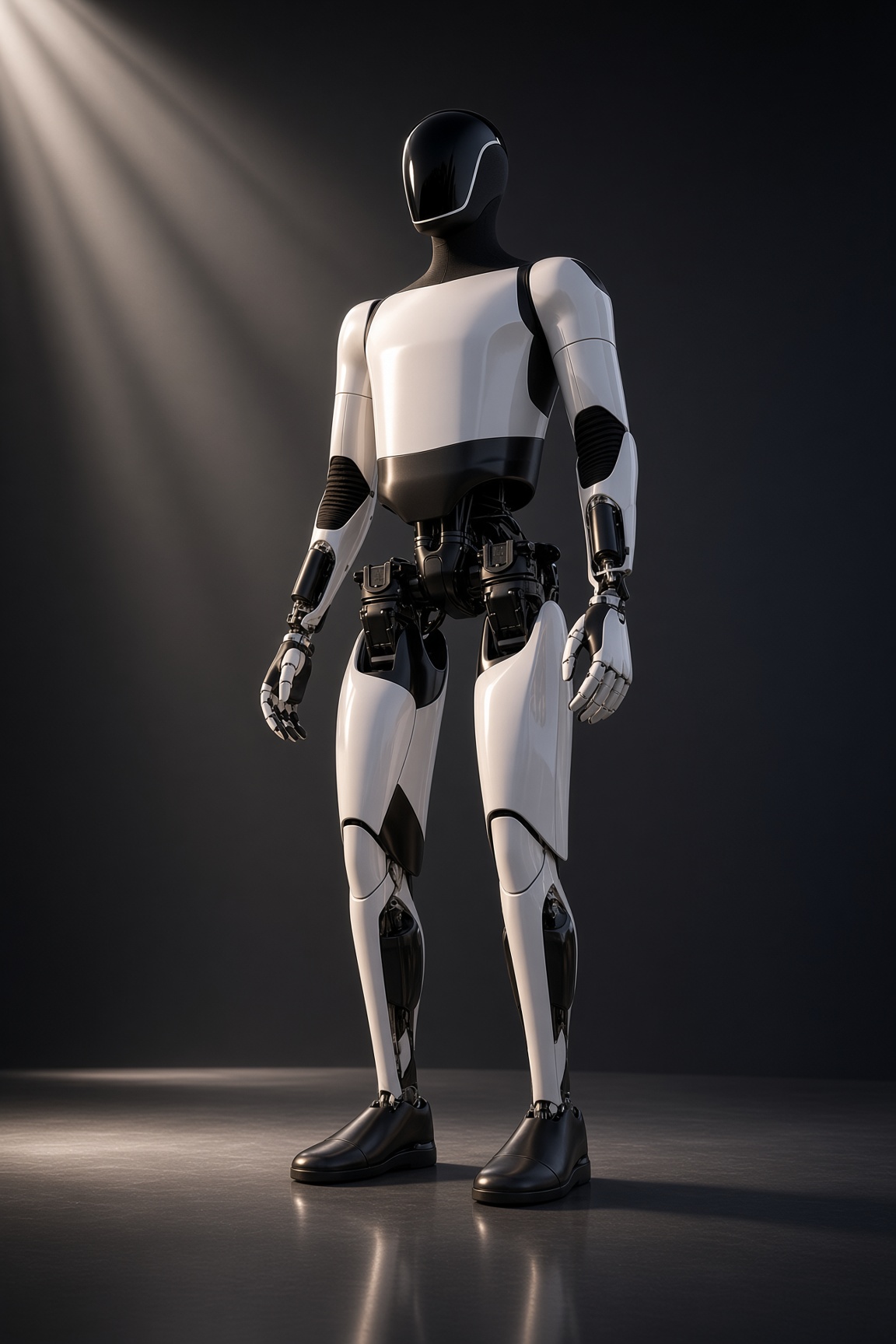 Studio photograph of Optimus standing three-quarter view