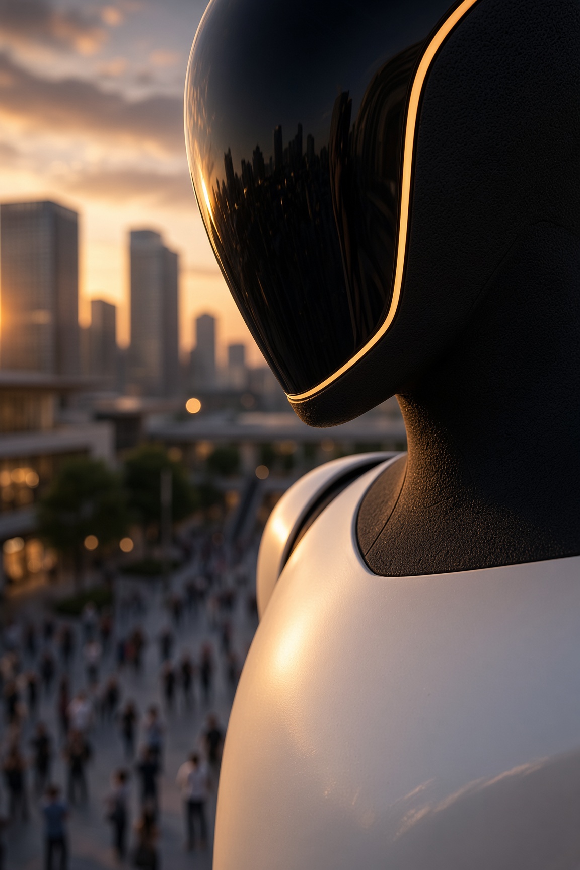 Optimus visor close-up at dusk